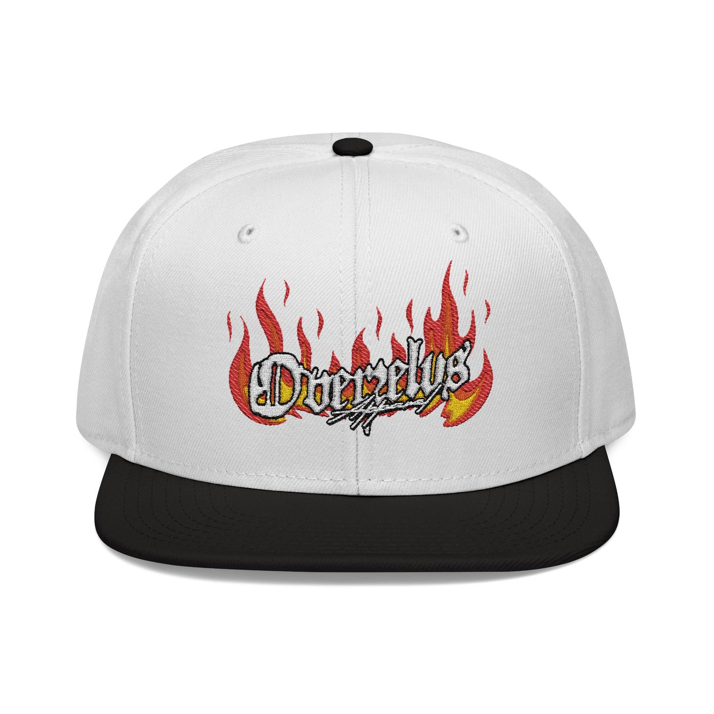 Embroidered Fire Design Snapback Hat - Urban Style Cap for Streetwear Lovers - OVERZELUS