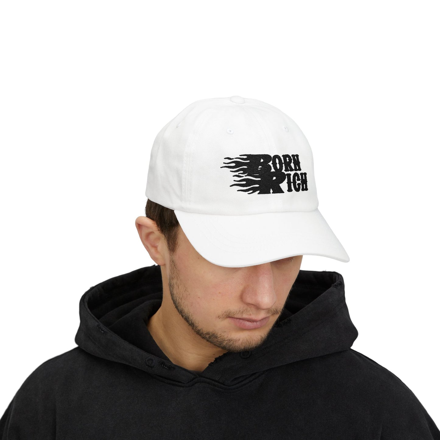 "Born Rich" Embroidered Classic Dad Cap - OVERZELUS