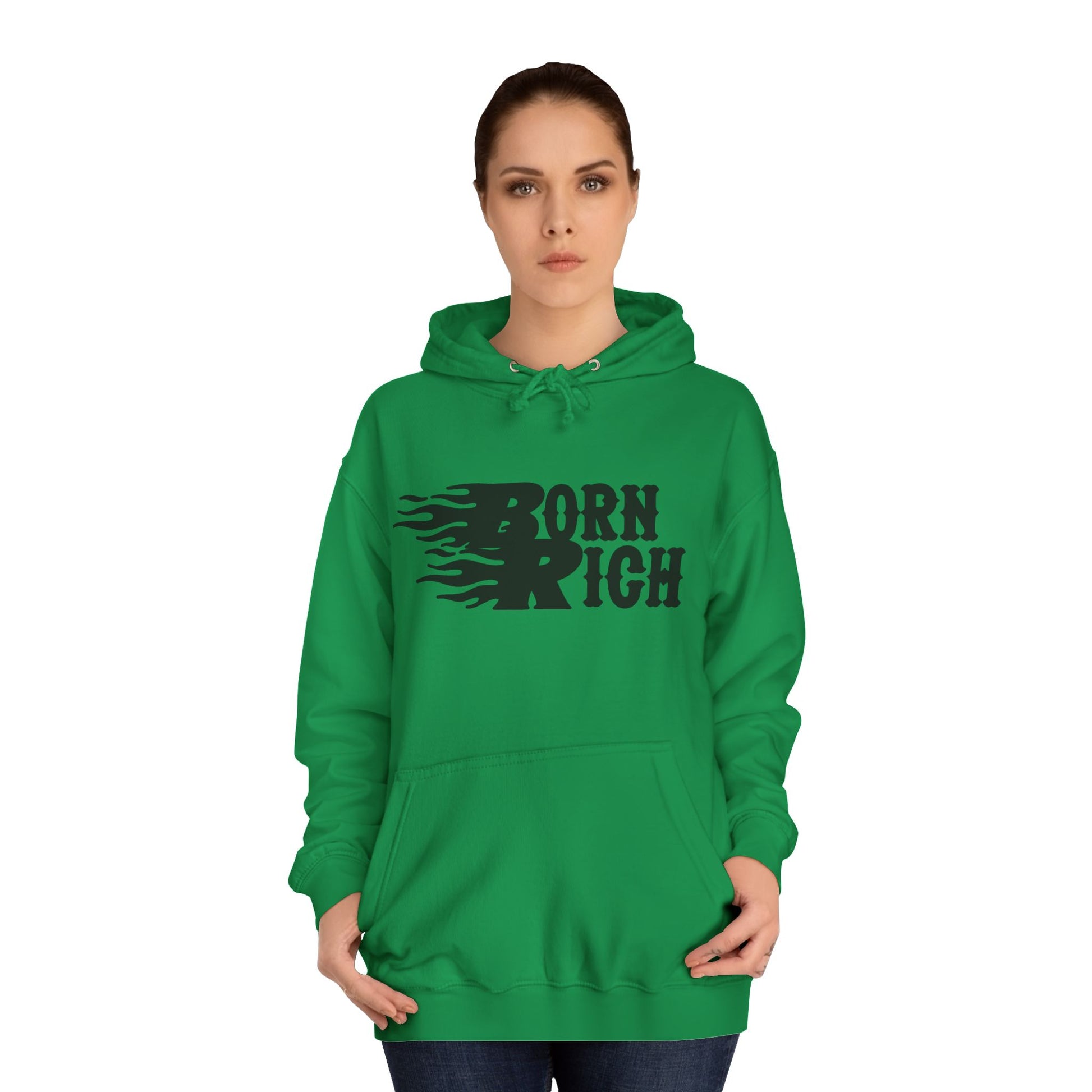 "Born Rich" Unisex College Hoodie - Trendy and Comfortable Streetwear - OVERZELUS