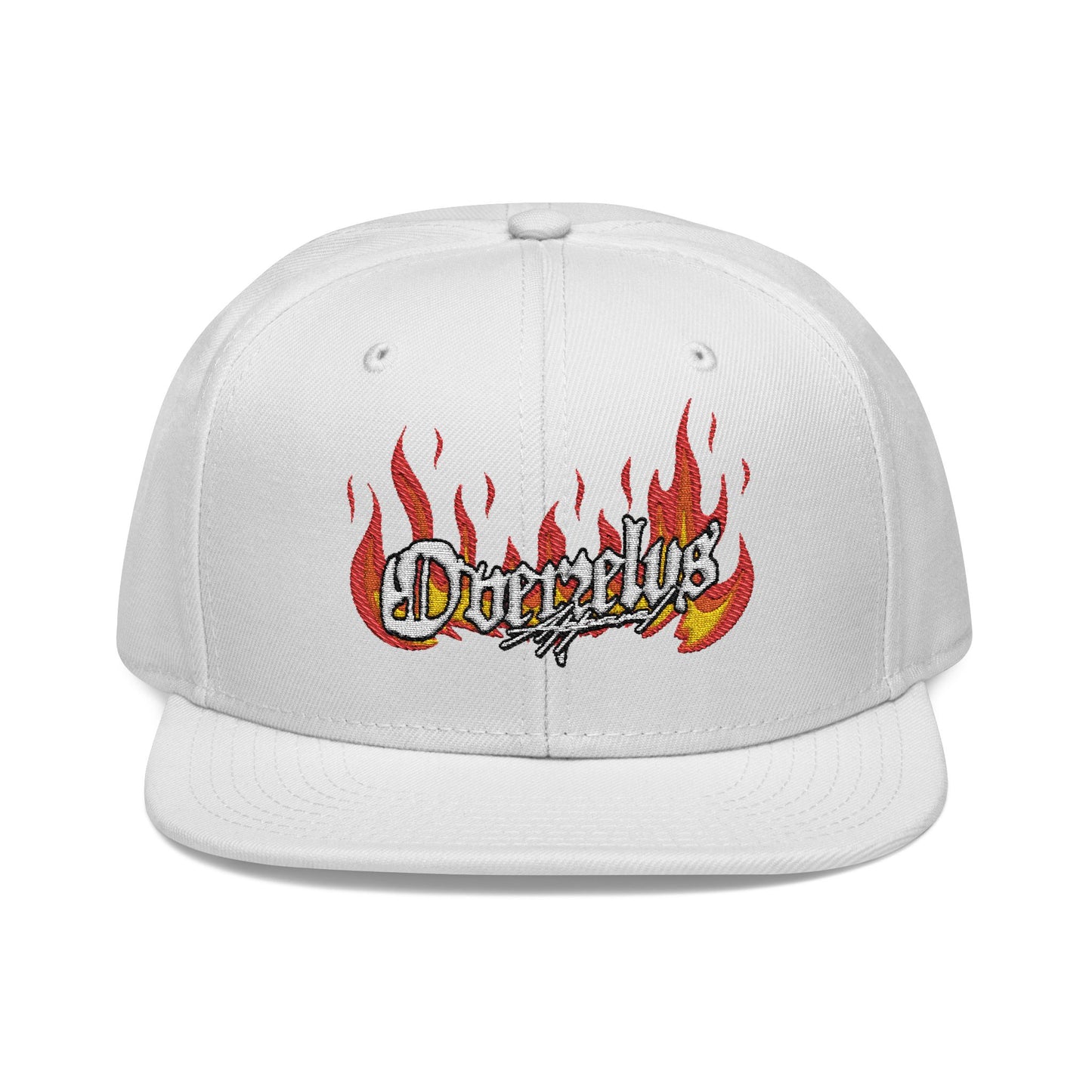 Embroidered Fire Design Snapback Hat - Urban Style Cap for Streetwear Lovers - OVERZELUS