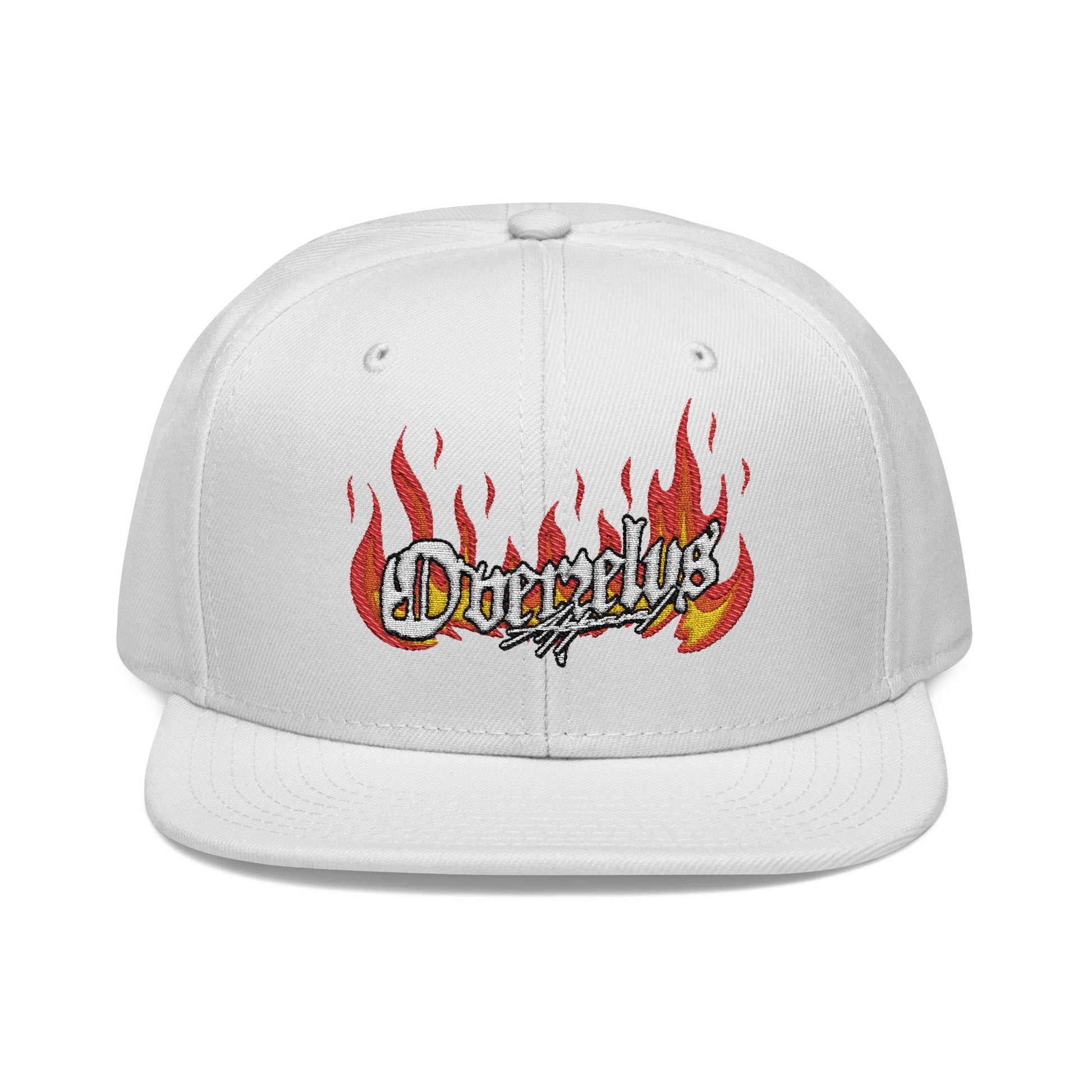Embroidered Fire Design Snapback Hat - Urban Style Cap for Streetwear Lovers - OVERZELUS