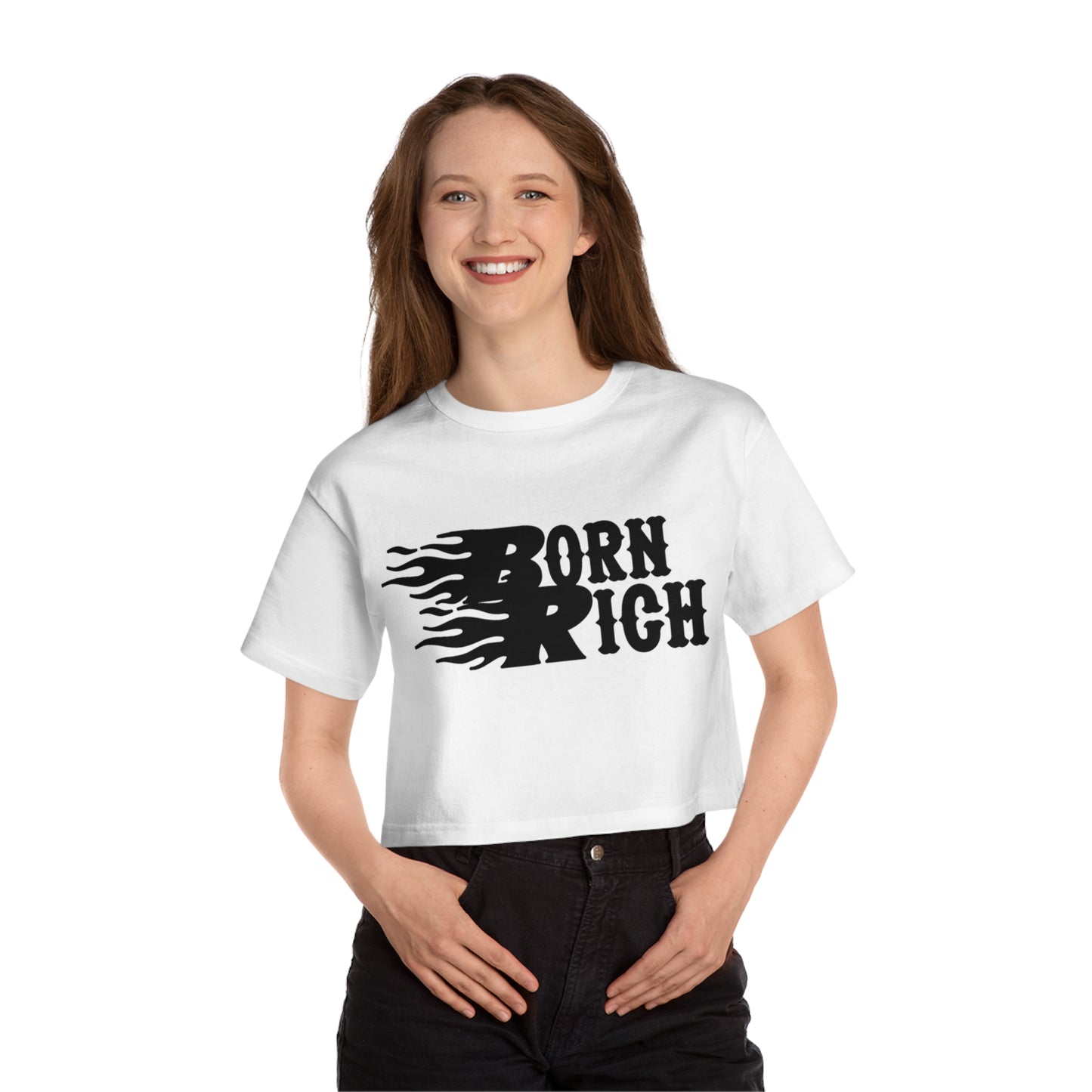 Born Rich Heritage Cropped T-Shirt for Women - Trendy Streetwear Style - OVERZELUS