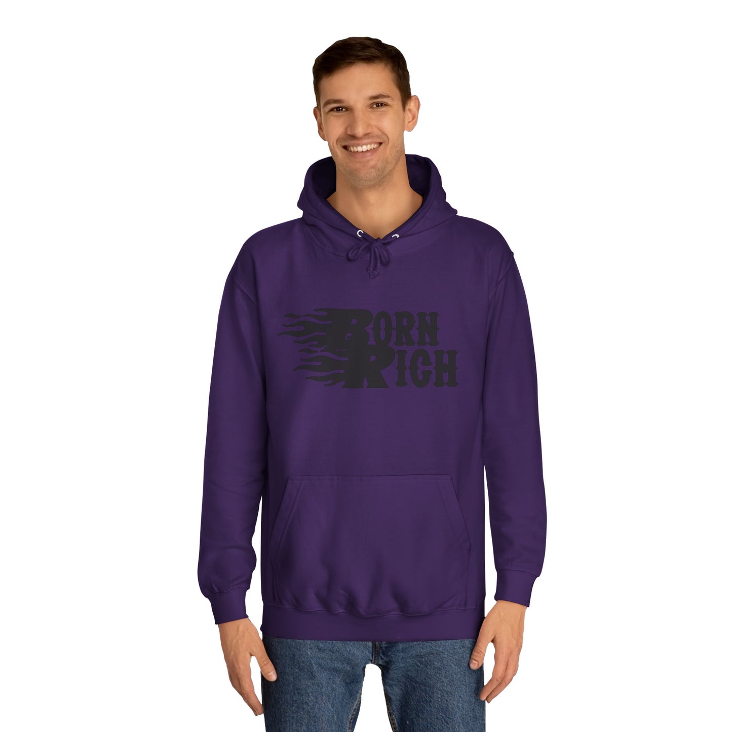 "Born Rich" Unisex College Hoodie - Trendy and Comfortable Streetwear - OVERZELUS