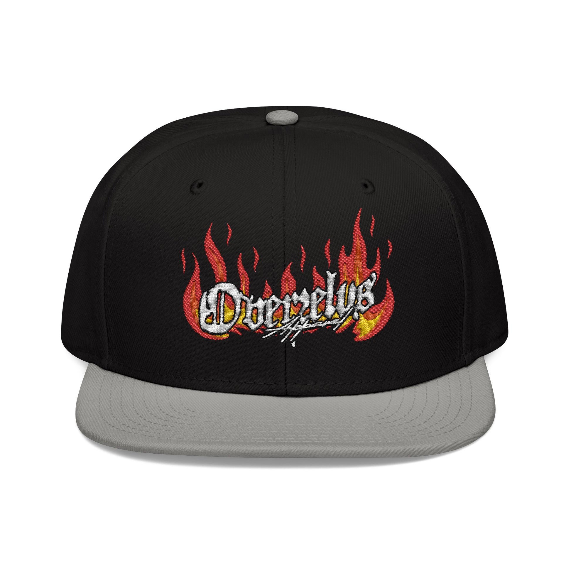 Embroidered Fire Design Snapback Hat - Urban Style Cap for Streetwear Lovers - OVERZELUS