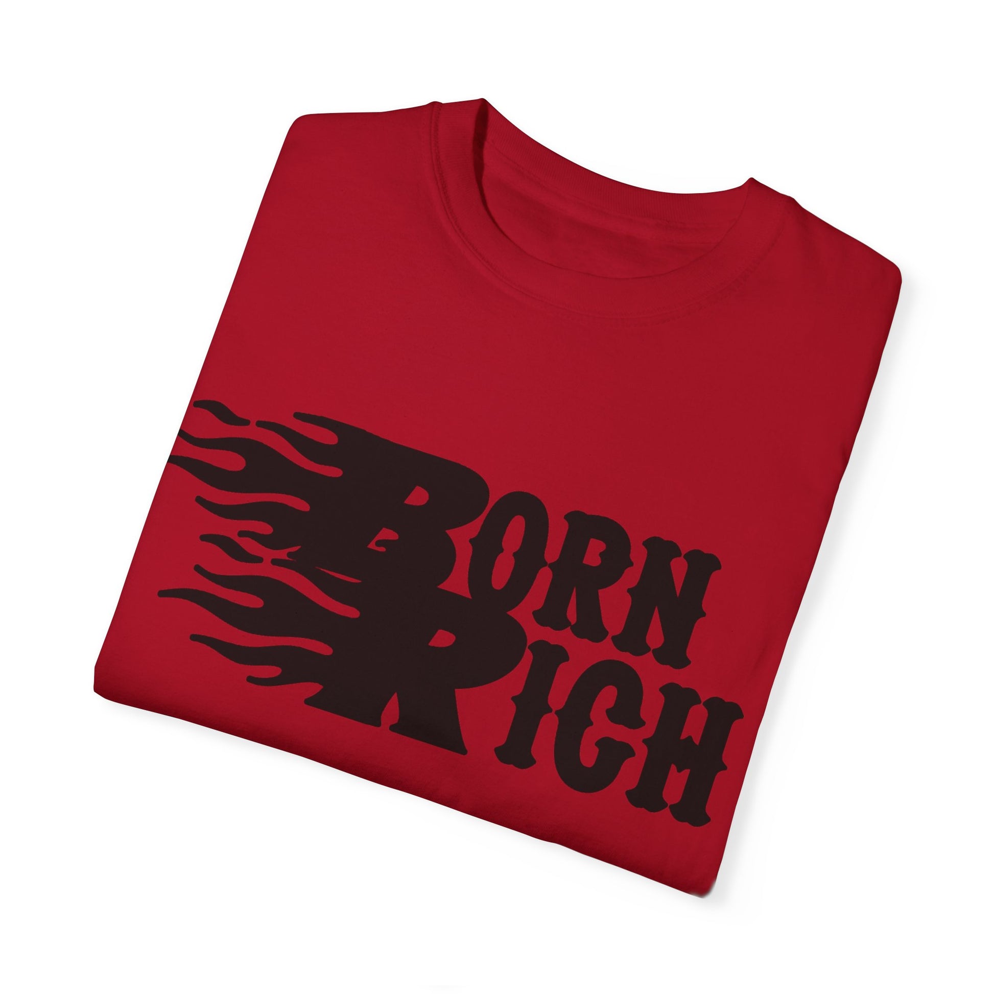 Born Rich Graphic Unisex T-Shirt - Trendy Flame Design - OVERZELUS