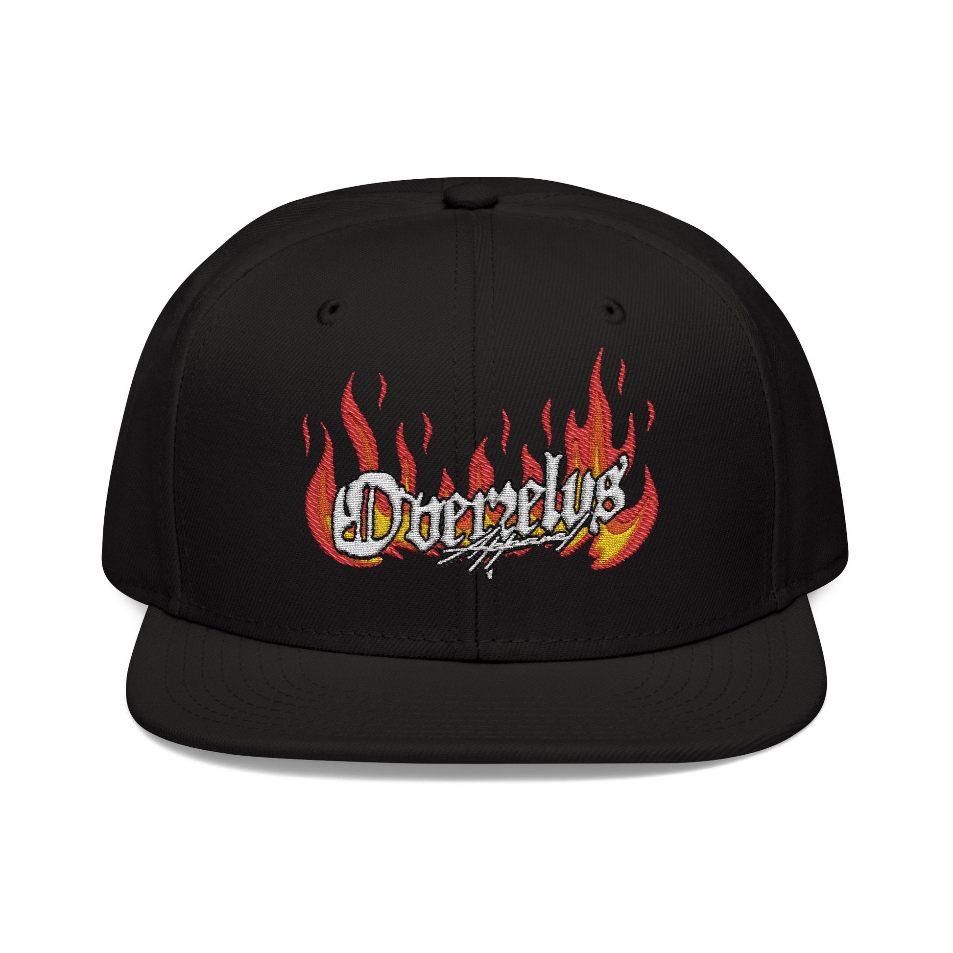Embroidered Fire Design Snapback Hat - Urban Style Cap for Streetwear Lovers - OVERZELUS