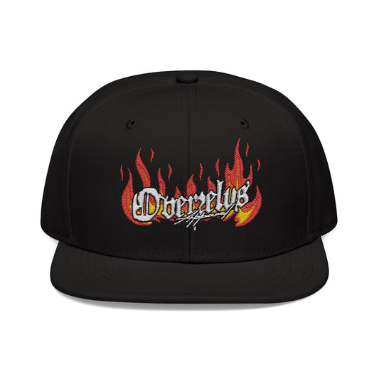 Embroidered Fire Design Snapback Hat - Urban Style Cap for Streetwear Lovers - OVERZELUS