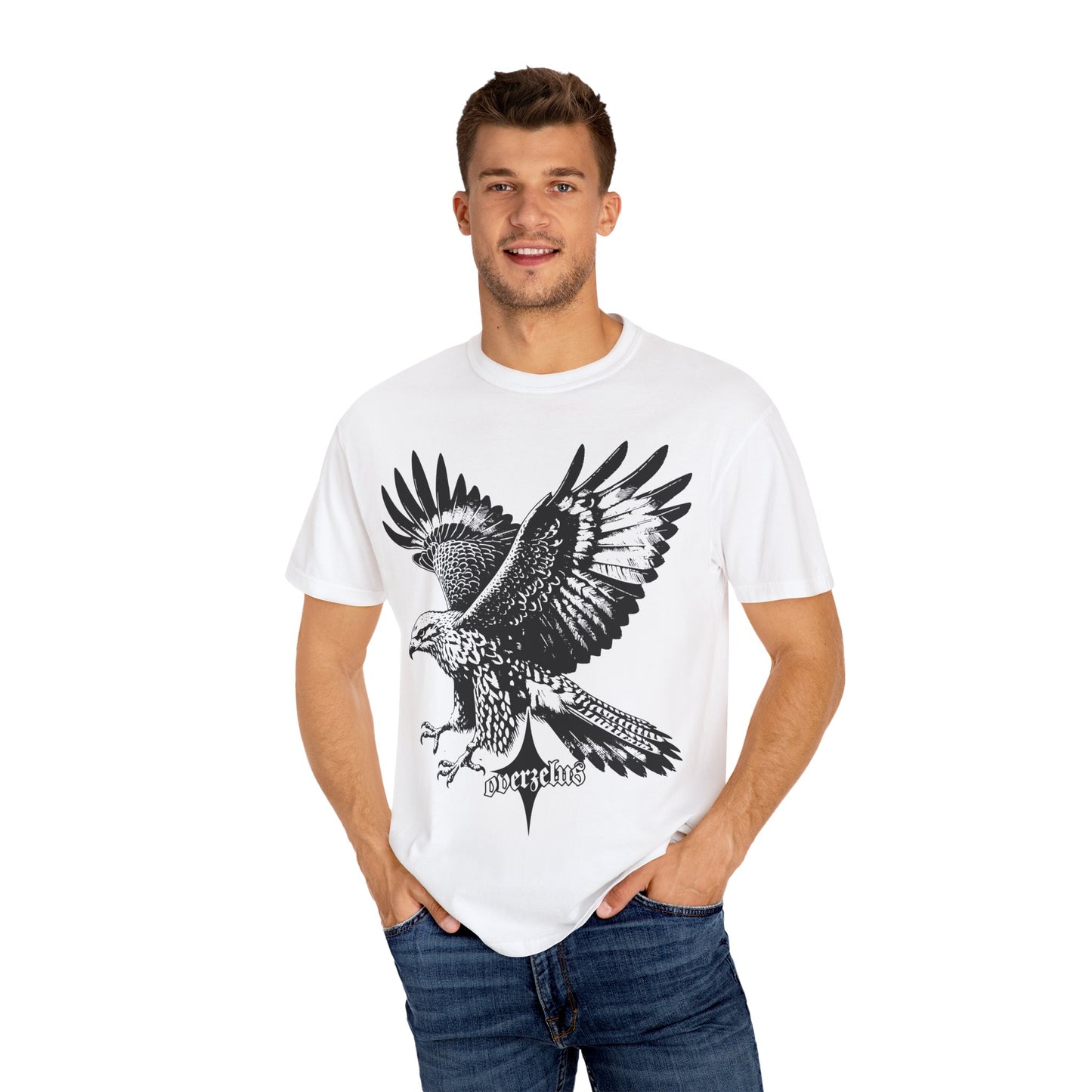 Eagle Spirit Unisex Garment-Dyed T-Shirt - Nature-Inspired Design for Outdoor Enthusiasts - OVERZELUS