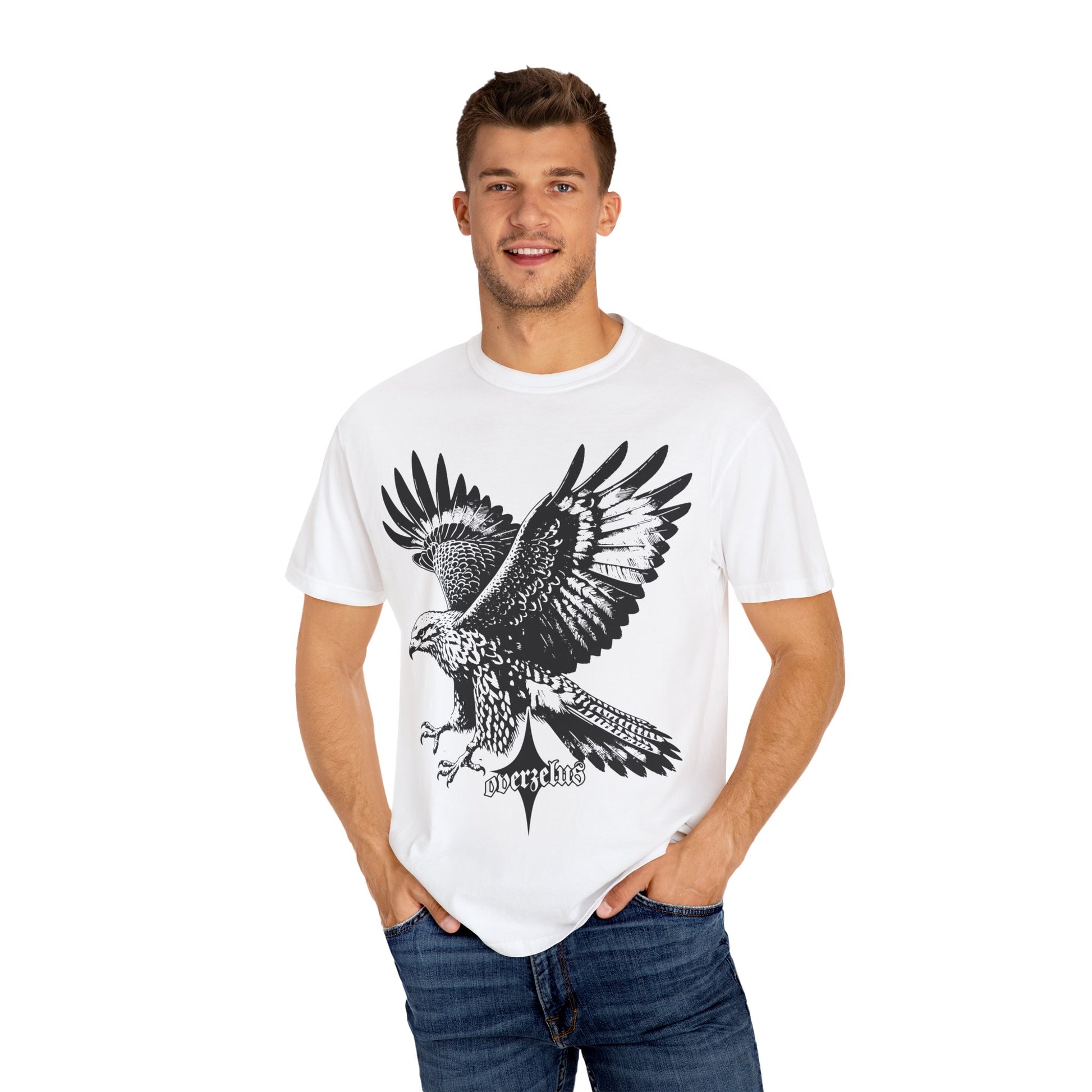 Eagle Spirit Unisex Garment-Dyed T-Shirt - Nature-Inspired Design for Outdoor Enthusiasts - OVERZELUS