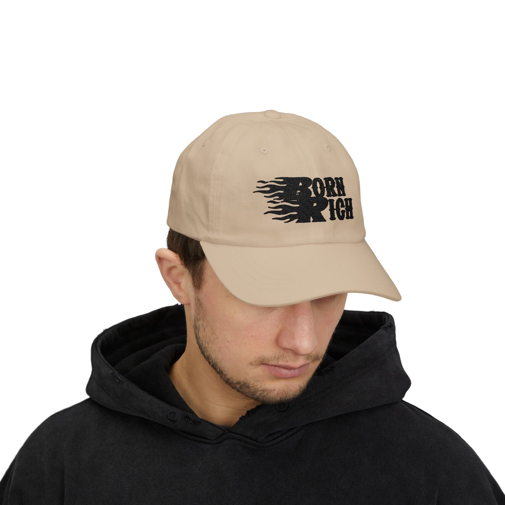 "Born Rich" Embroidered Classic Dad Cap - OVERZELUS