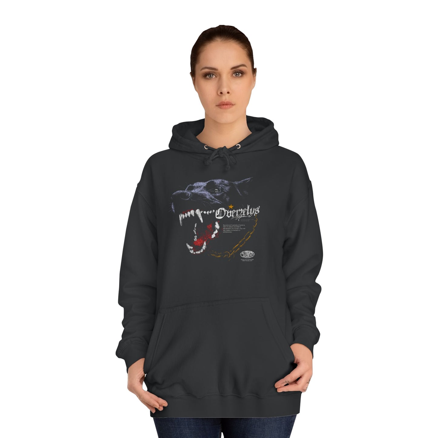 Unisex College Hoodie with Fierce Panther Design - OVERZELUS