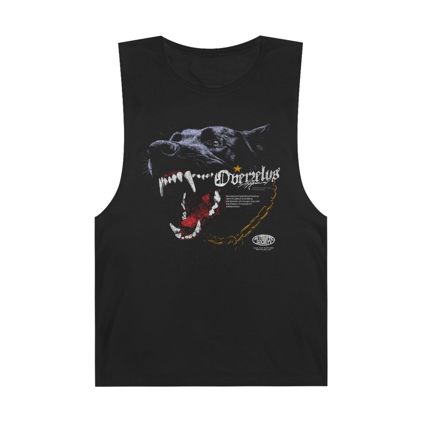 Edgy Unisex Tank Top with Fierce Dog Graphic | Perfect for Summer Wear - OVERZELUS