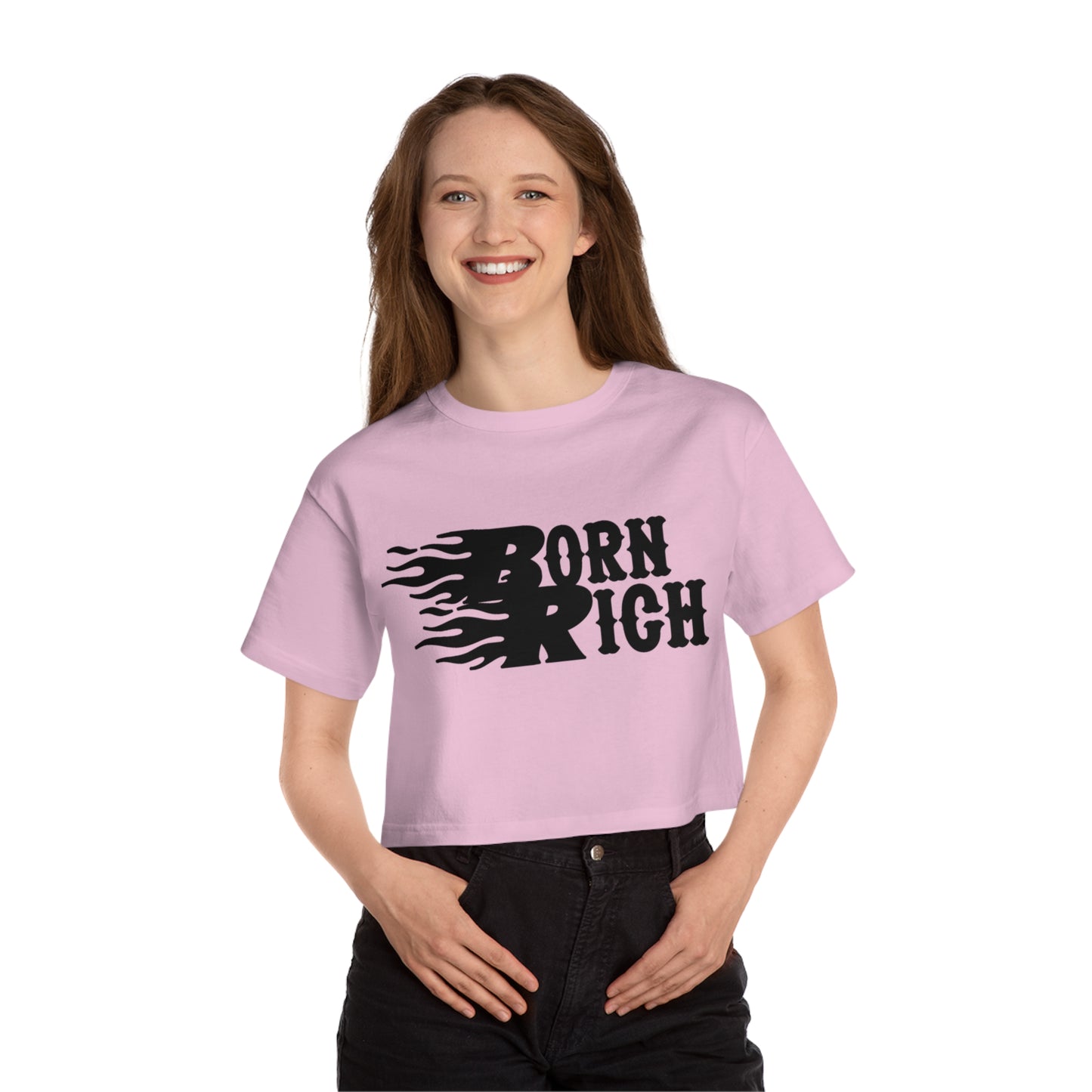 Born Rich Heritage Cropped T-Shirt for Women - Trendy Streetwear Style - OVERZELUS