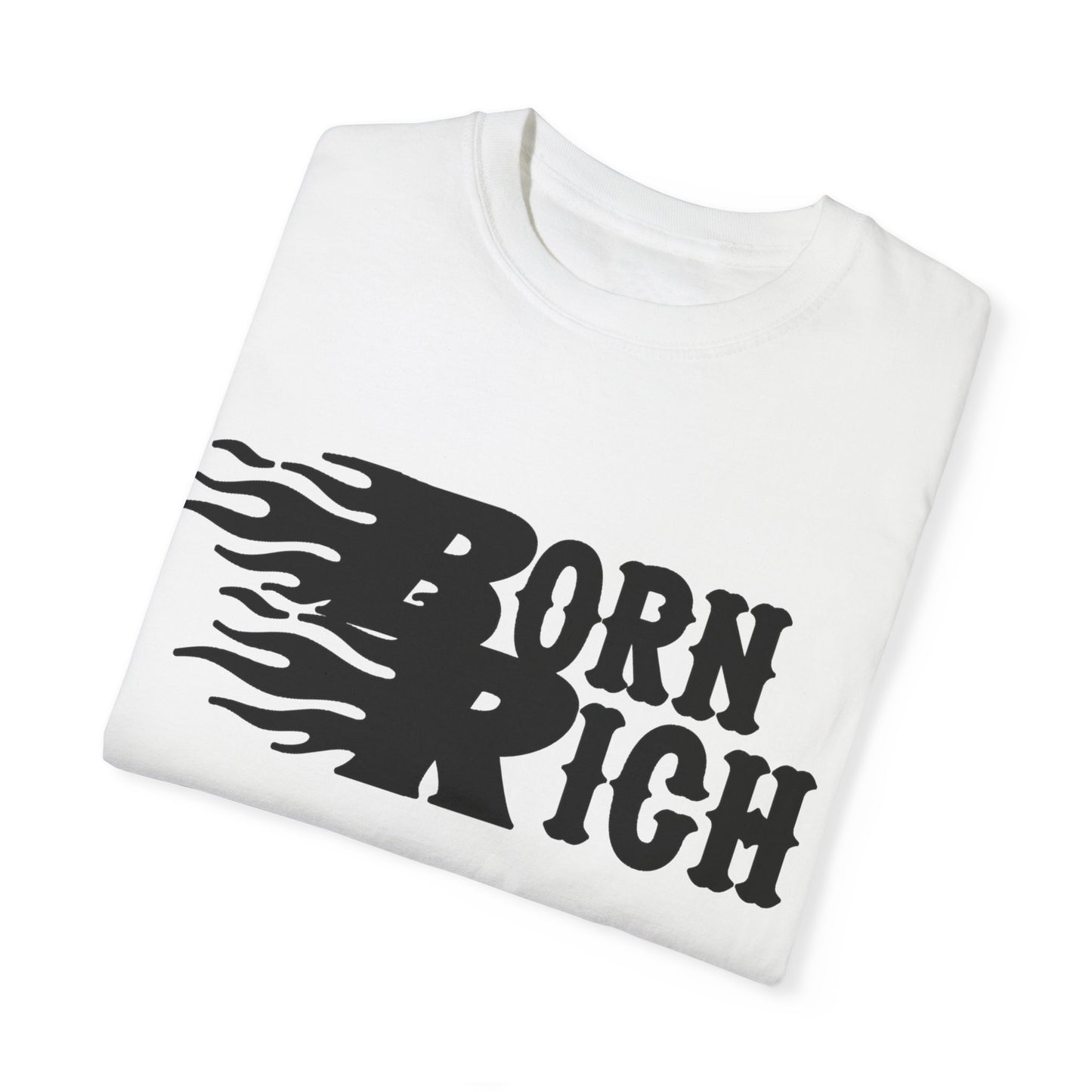 Born Rich Graphic Unisex T-Shirt - Trendy Flame Design - OVERZELUS