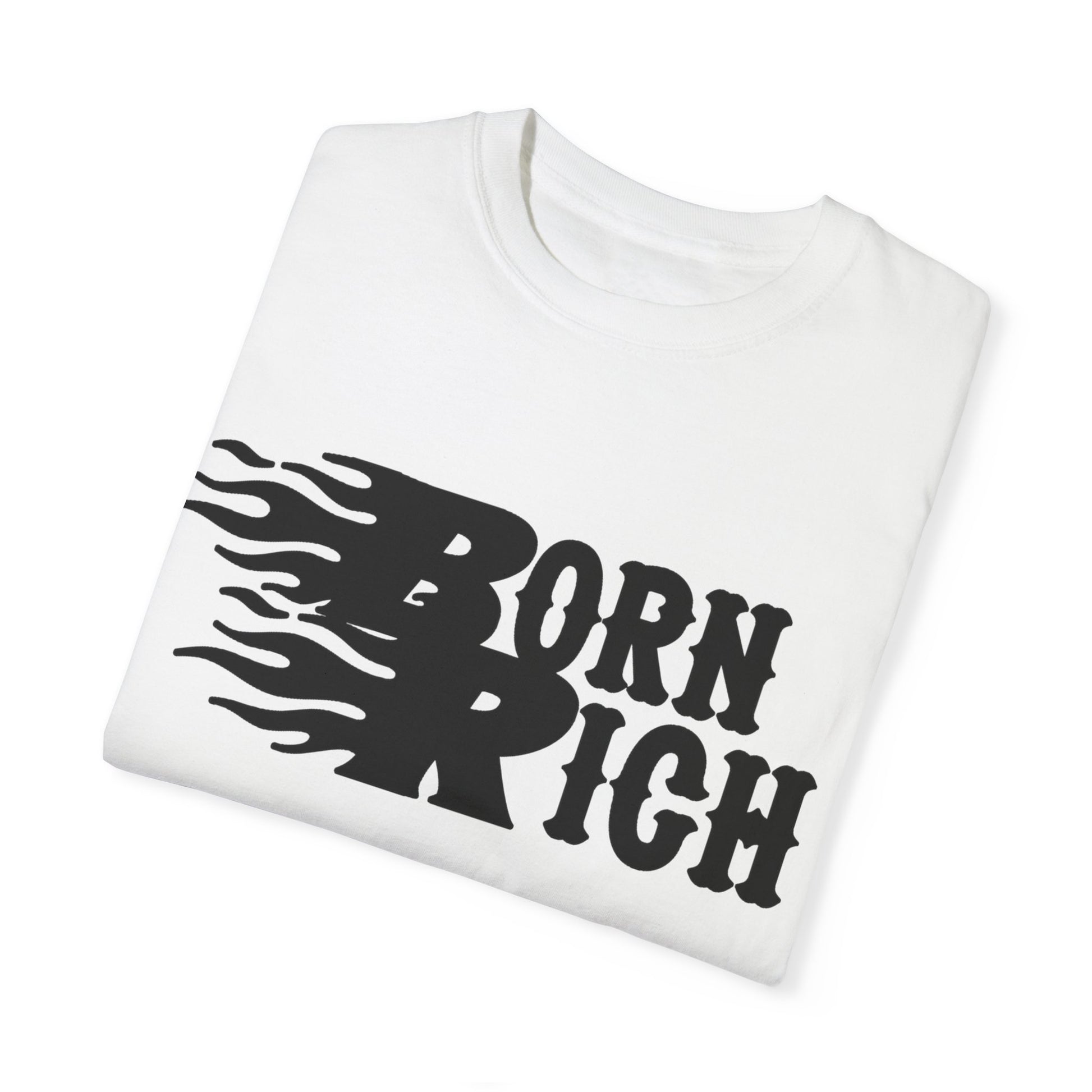 Born Rich Graphic Unisex T-Shirt - Trendy Flame Design - OVERZELUS