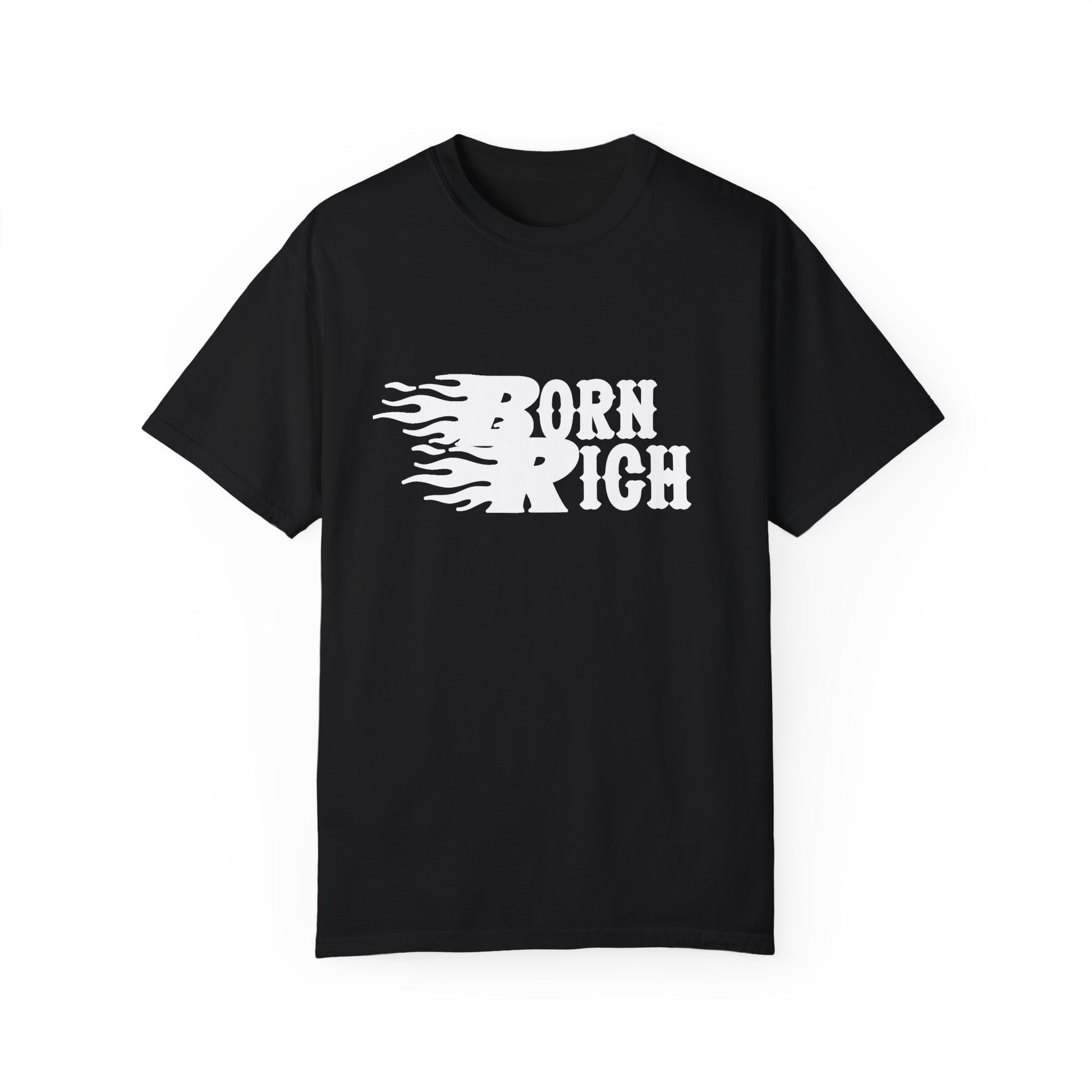 Born Rich Graphic Unisex T-Shirt - Trendy Flame Design - OVERZELUS