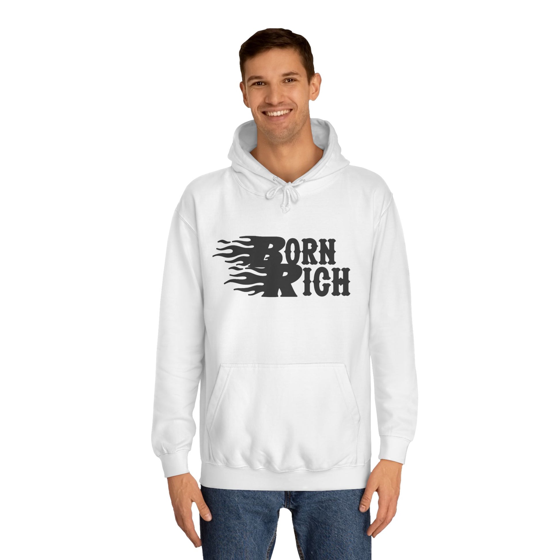 "Born Rich" Unisex College Hoodie - Trendy and Comfortable Streetwear - OVERZELUS
