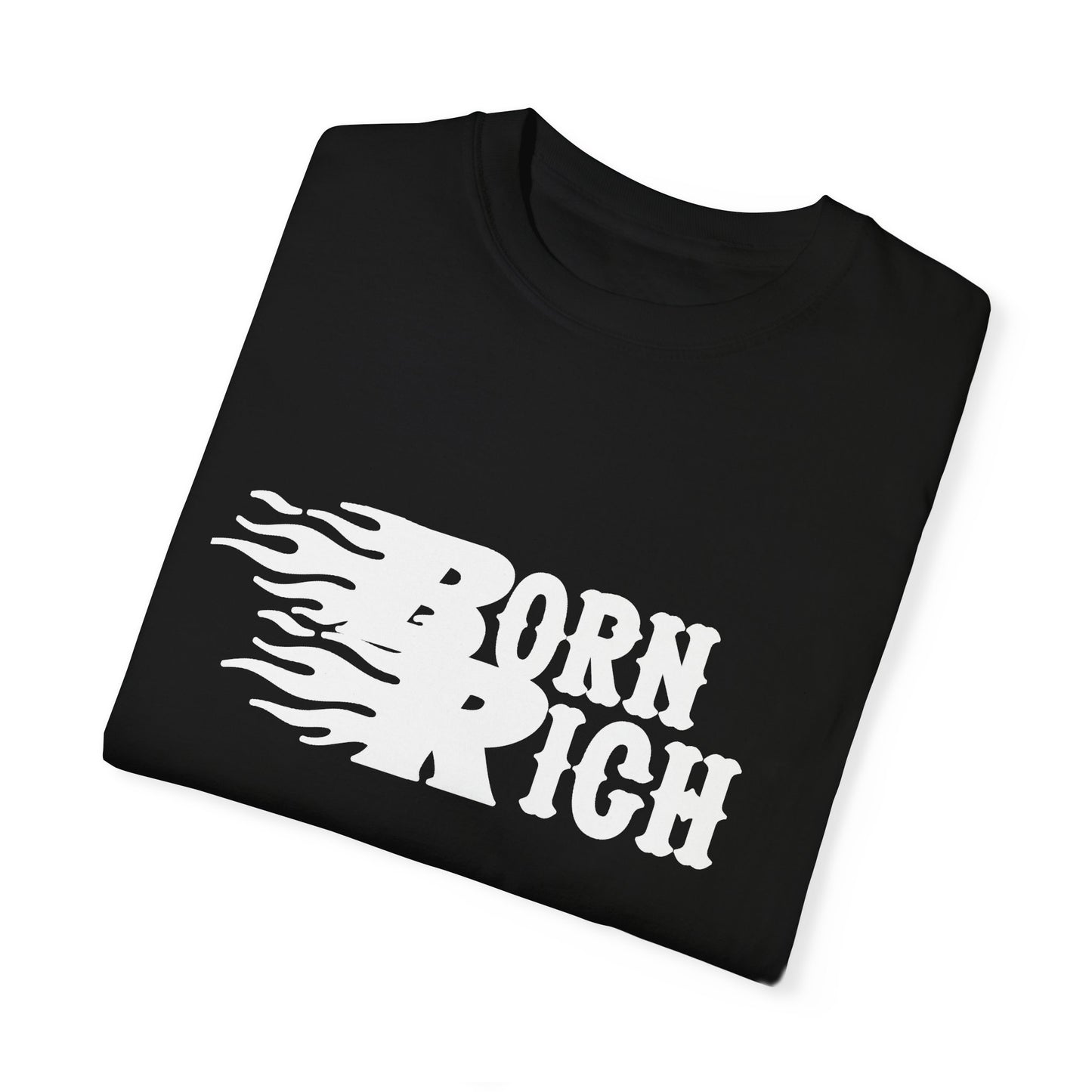 Born Rich Graphic Unisex T-Shirt - Trendy Flame Design - OVERZELUS
