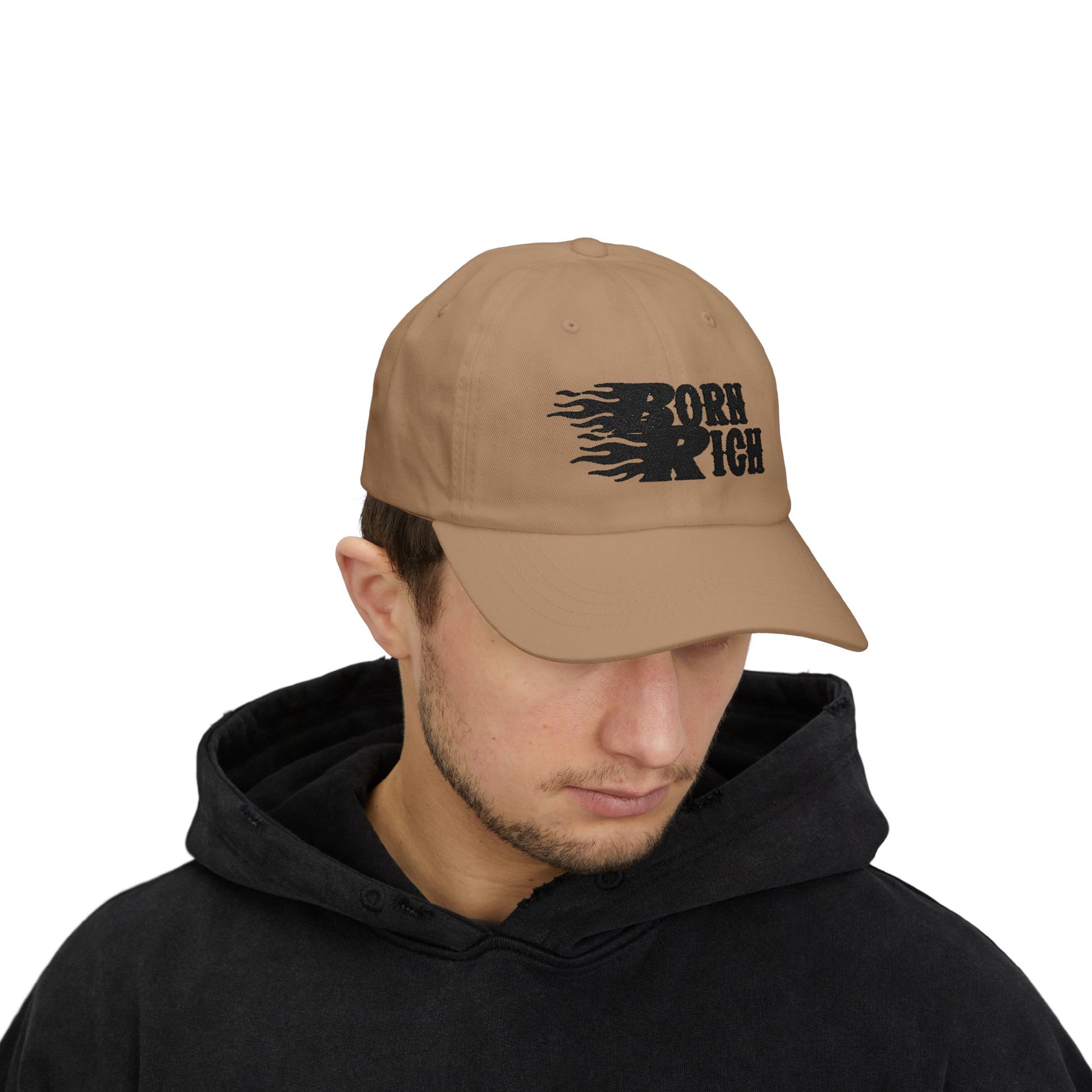 "Born Rich" Embroidered Classic Dad Cap - OVERZELUS