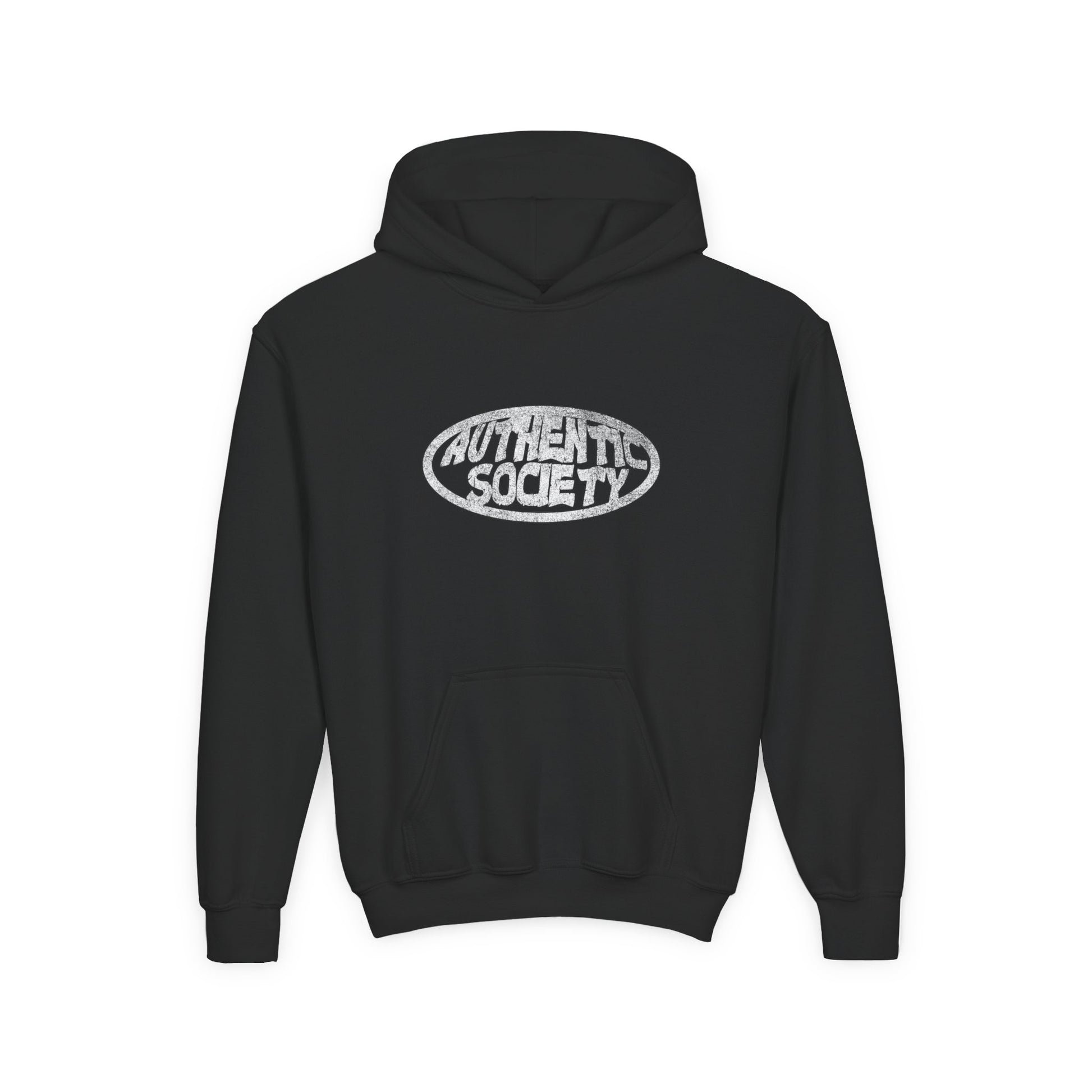 Youth 'Authentic Society' Heavy Blend Hooded Sweatshirt - Comfortable & Stylish - OVERZELUS