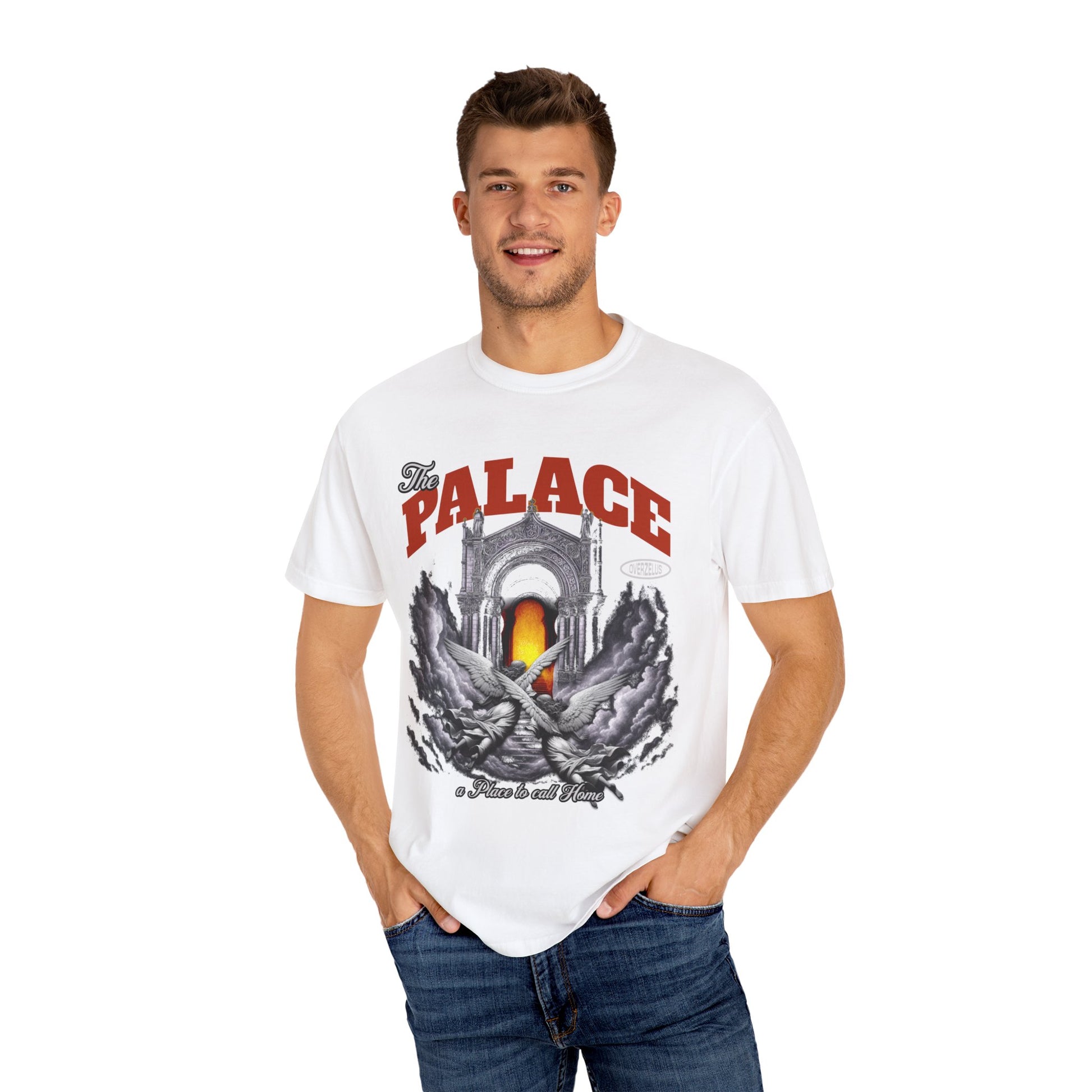 The Palace Unisex Garment-Dyed T-Shirt - Artistic Graphic Tee for Trendsetters - OVERZELUS