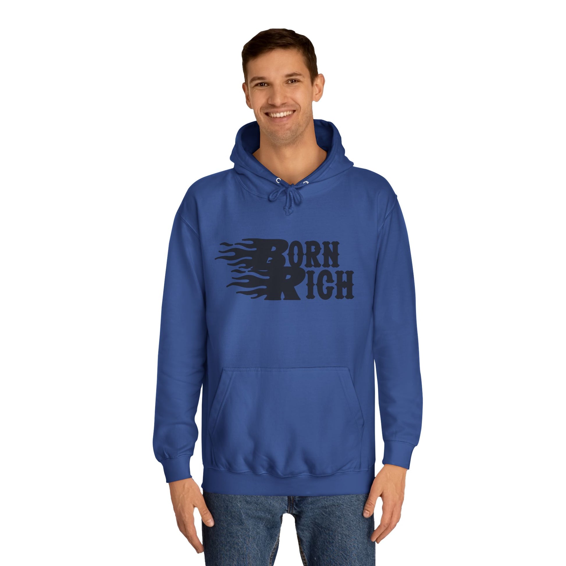 "Born Rich" Unisex College Hoodie - Trendy and Comfortable Streetwear - OVERZELUS