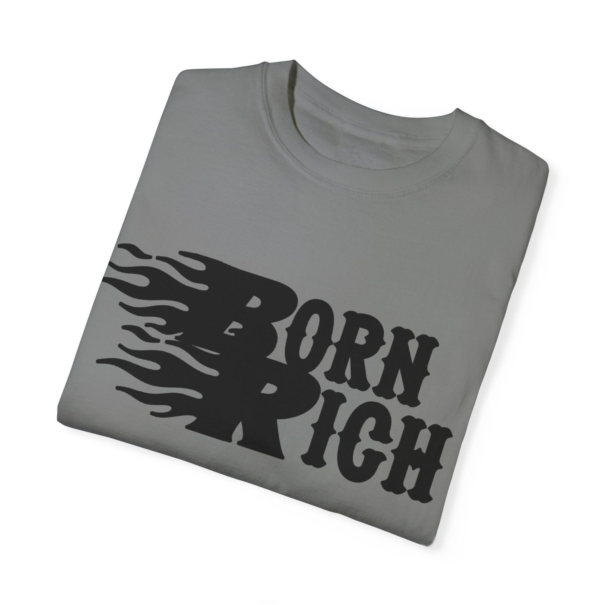 Born Rich Graphic Unisex T-Shirt - Trendy Flame Design - OVERZELUS