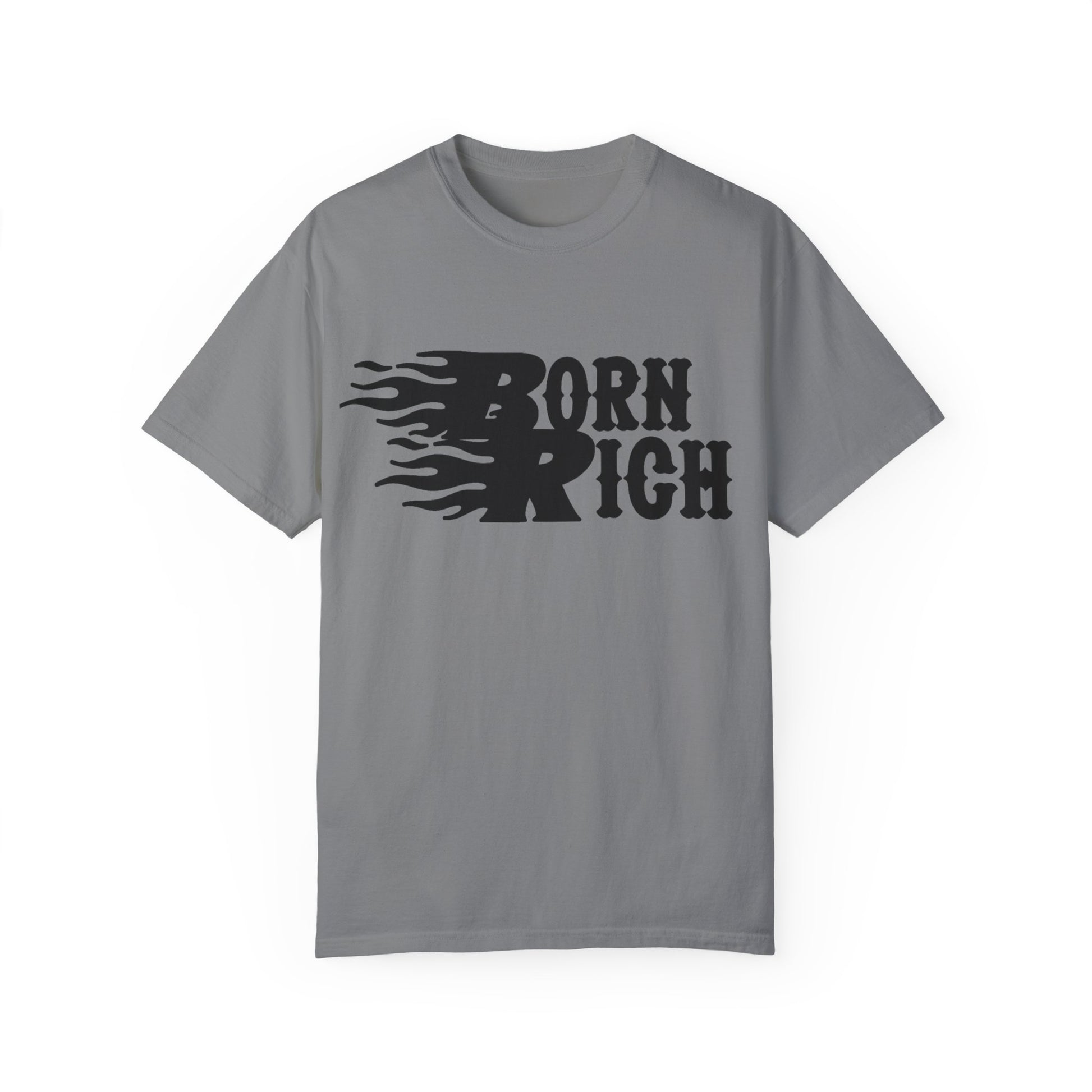 Born Rich Graphic Unisex T-Shirt - Trendy Flame Design - OVERZELUS