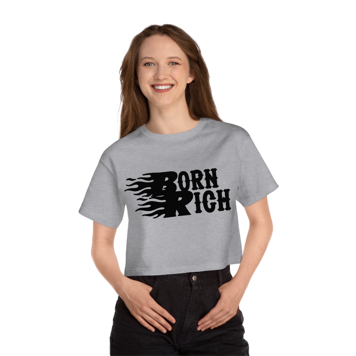 Born Rich Heritage Cropped T-Shirt for Women - Trendy Streetwear Style - OVERZELUS