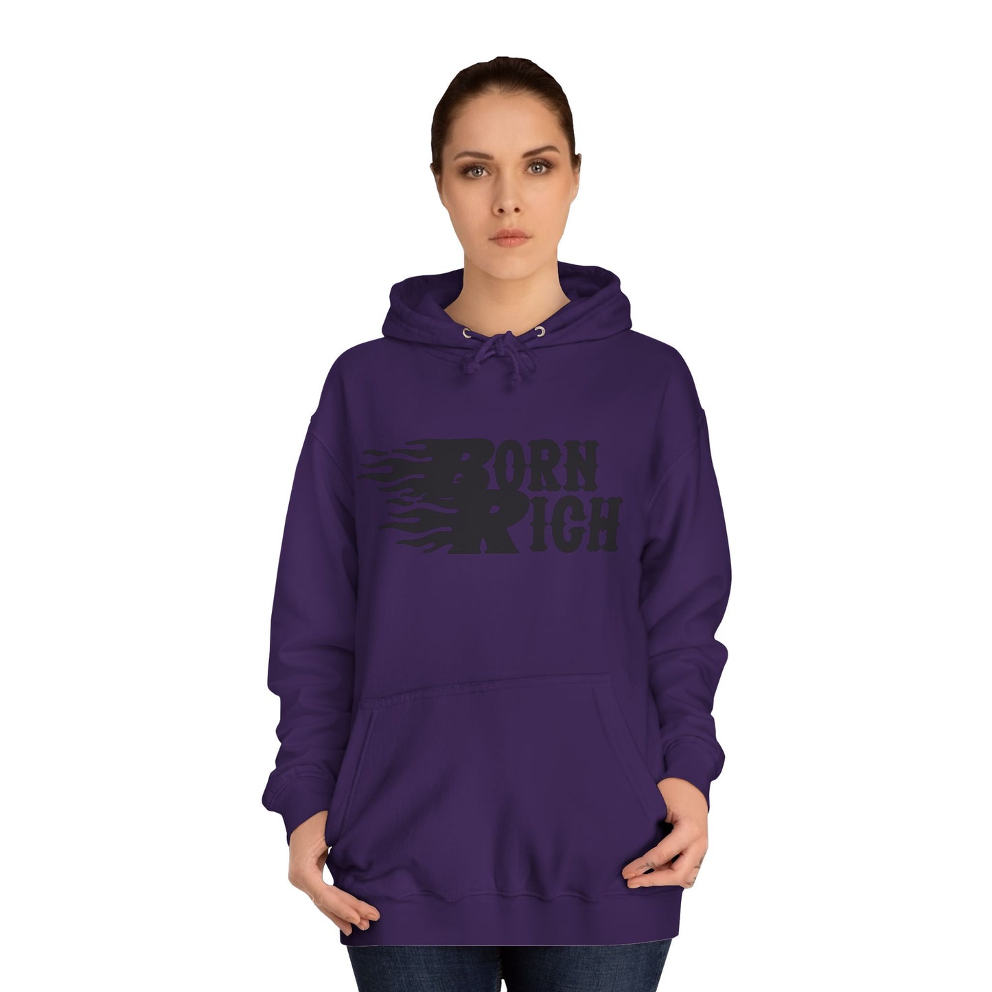 "Born Rich" Unisex College Hoodie - Trendy and Comfortable Streetwear - OVERZELUS