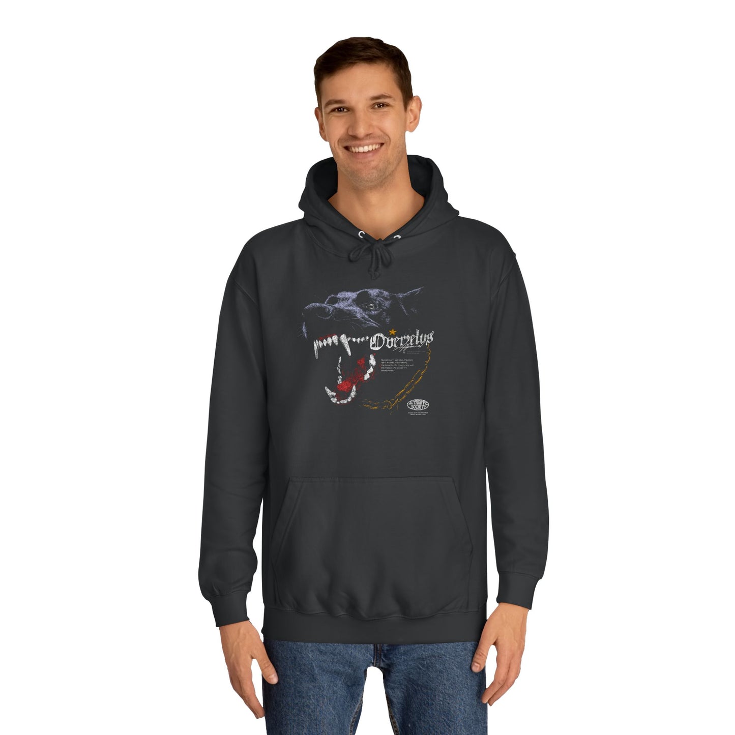 Unisex College Hoodie with Fierce Panther Design - OVERZELUS