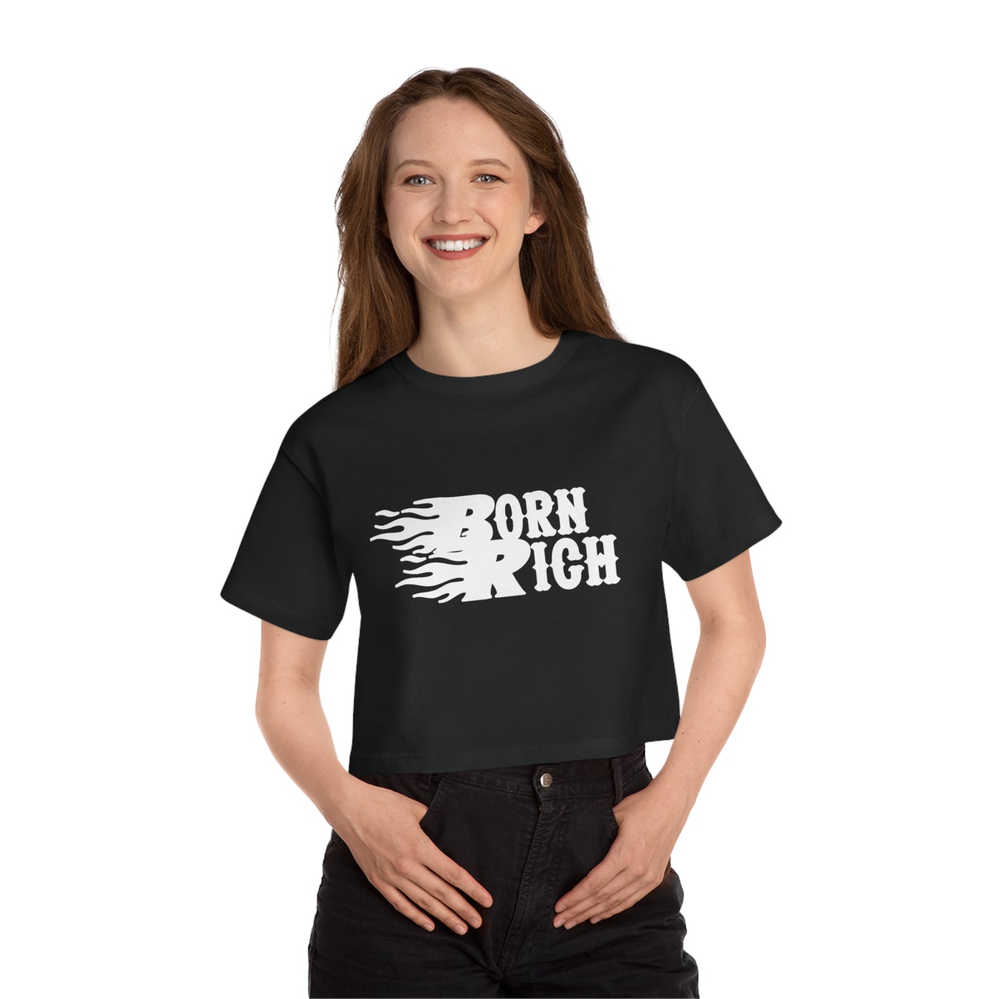 Born Rich Heritage Cropped T-Shirt for Women - Trendy Streetwear Style - OVERZELUS