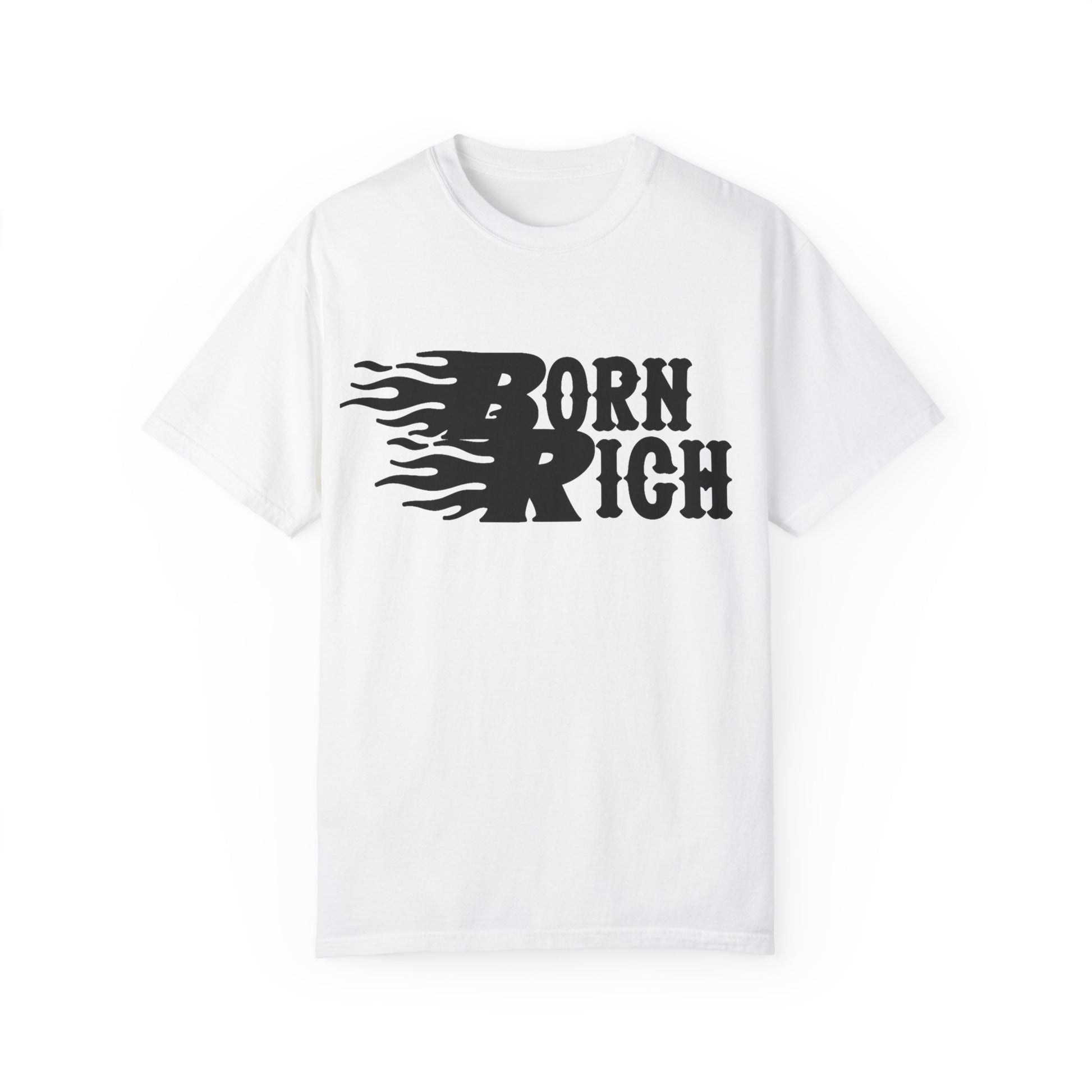 Born Rich Graphic Unisex T-Shirt - Trendy Flame Design - OVERZELUS