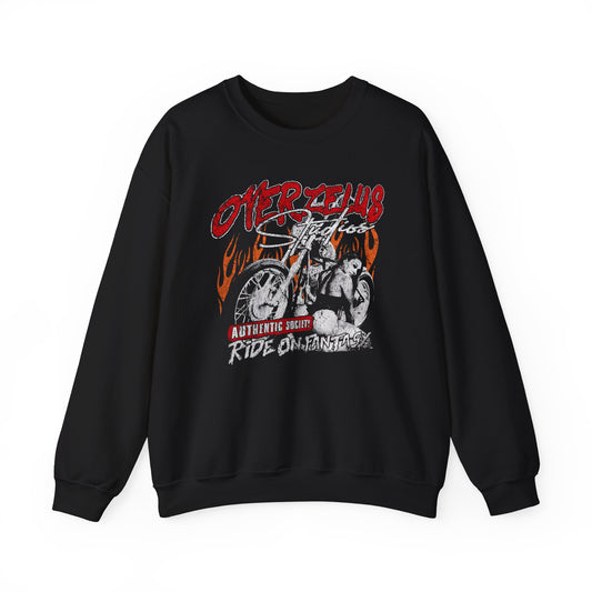 Ride On Fantasy Sweatshirt - Unisex Heavy Blend™ Crewneck for Motorcycle Enthusiasts - OVERZELUS