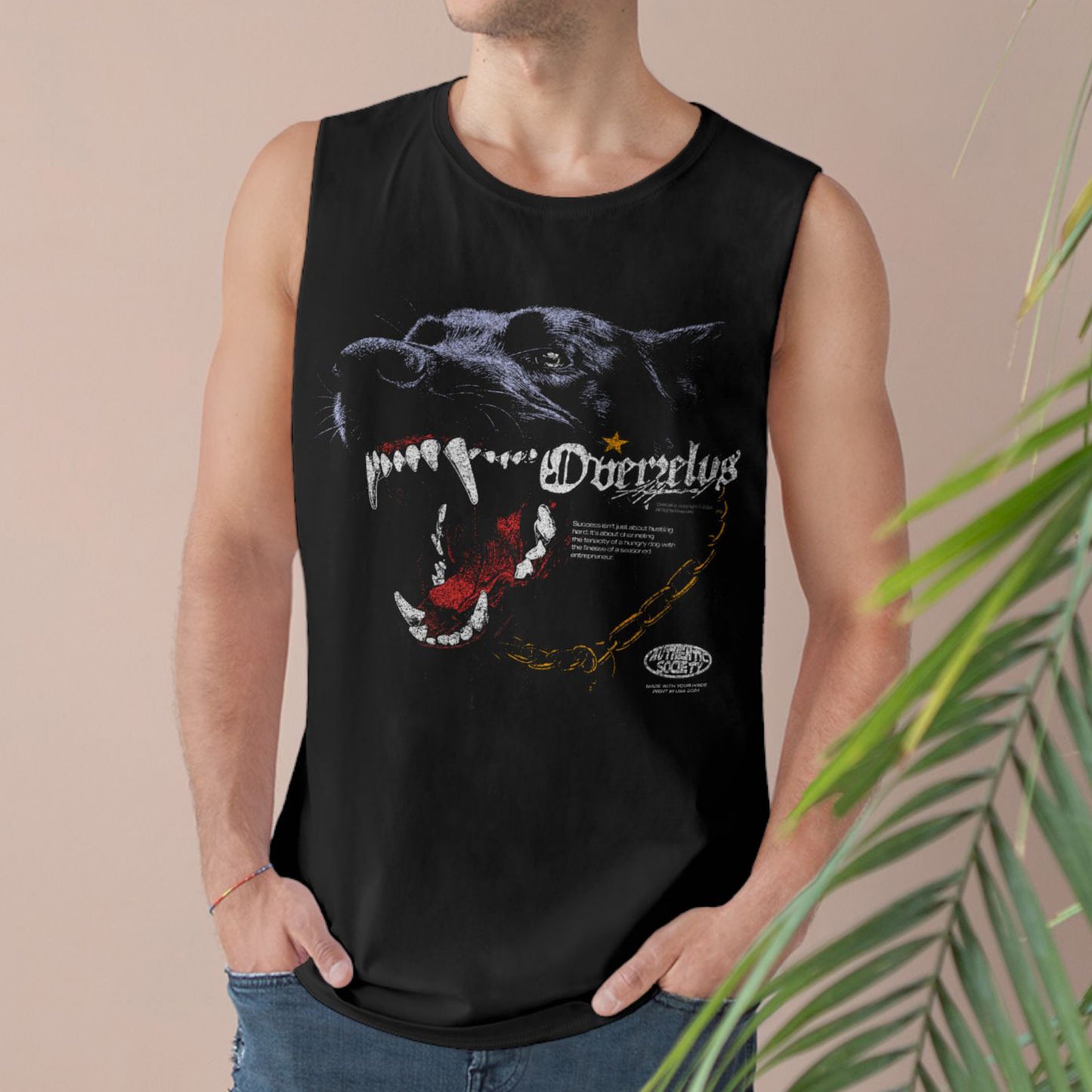 Edgy Unisex Tank Top with Fierce Dog Graphic | Perfect for Summer Wear - OVERZELUS