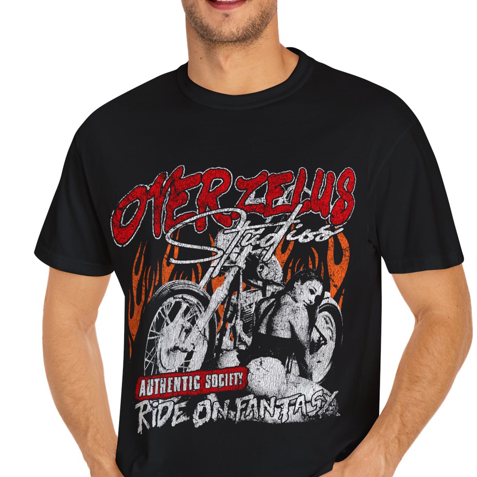 Vintage Motorcycle Graphic T-Shirt - Ride on Fantasy - OVERZELUS
