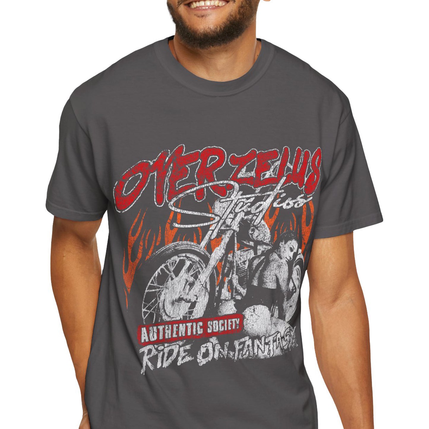 Vintage Motorcycle Graphic T-Shirt - Ride on Fantasy - OVERZELUS