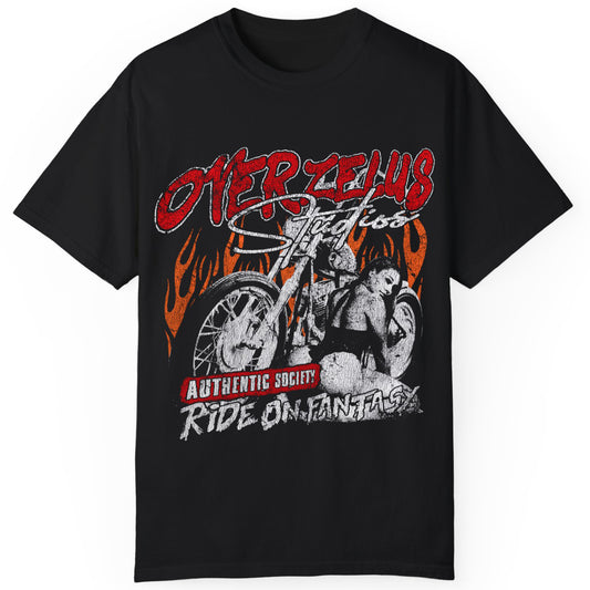 Vintage Motorcycle Graphic T-Shirt - Ride on Fantasy - OVERZELUS