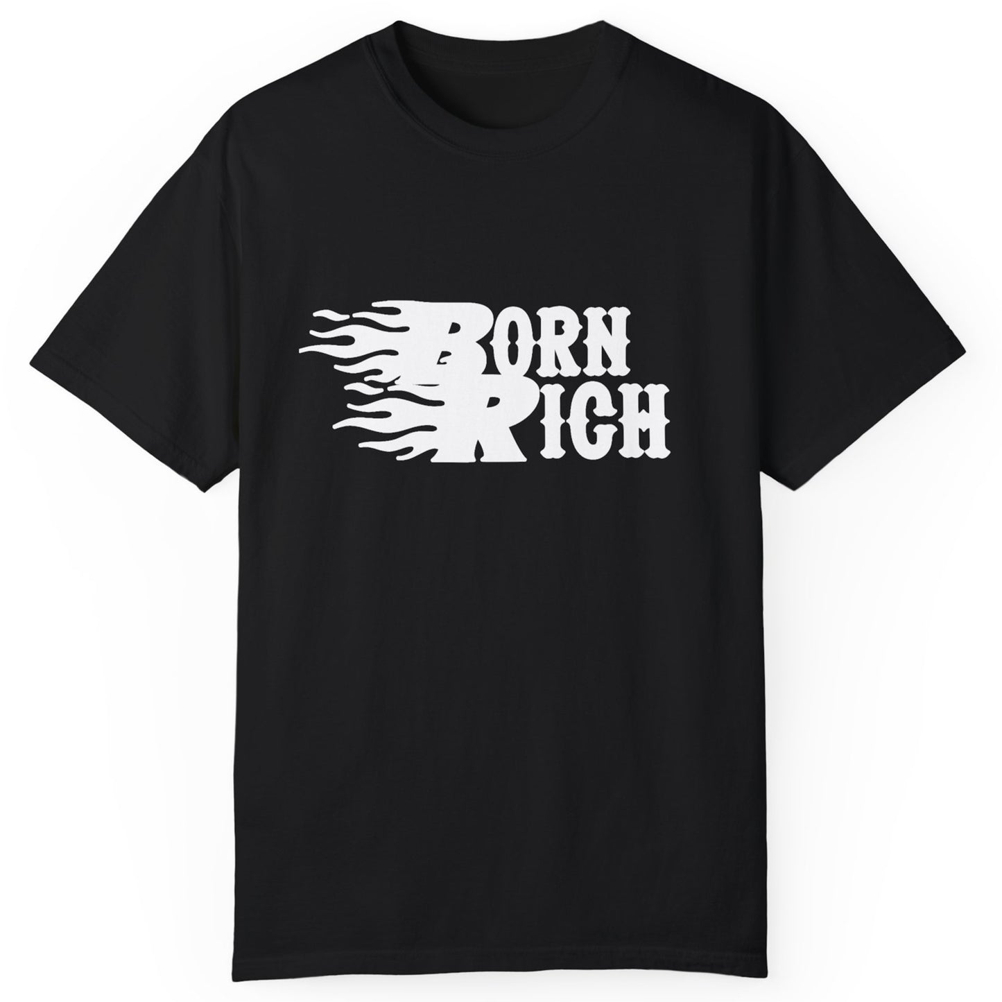 Born Rich Graphic Unisex T-Shirt - Trendy Flame Design - OVERZELUS