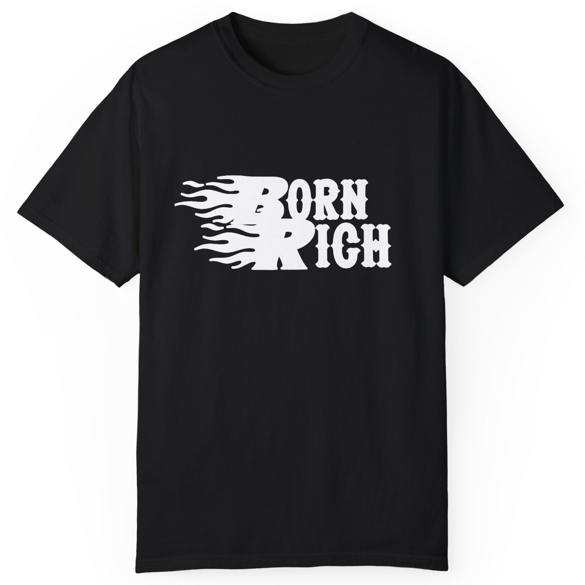 Born Rich Graphic Unisex T-Shirt - Trendy Flame Design - OVERZELUS