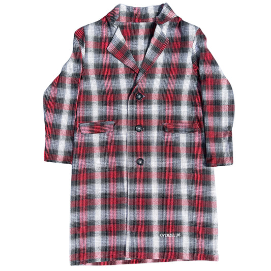 The Big Bee Red Plaid Trench Coat